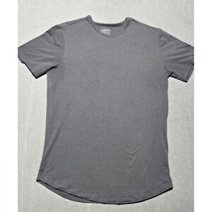 Cuts Clothing Shirt Mens Large Dark Gray Curve Hem Pyca Pro Casual‎ Short Sleeve